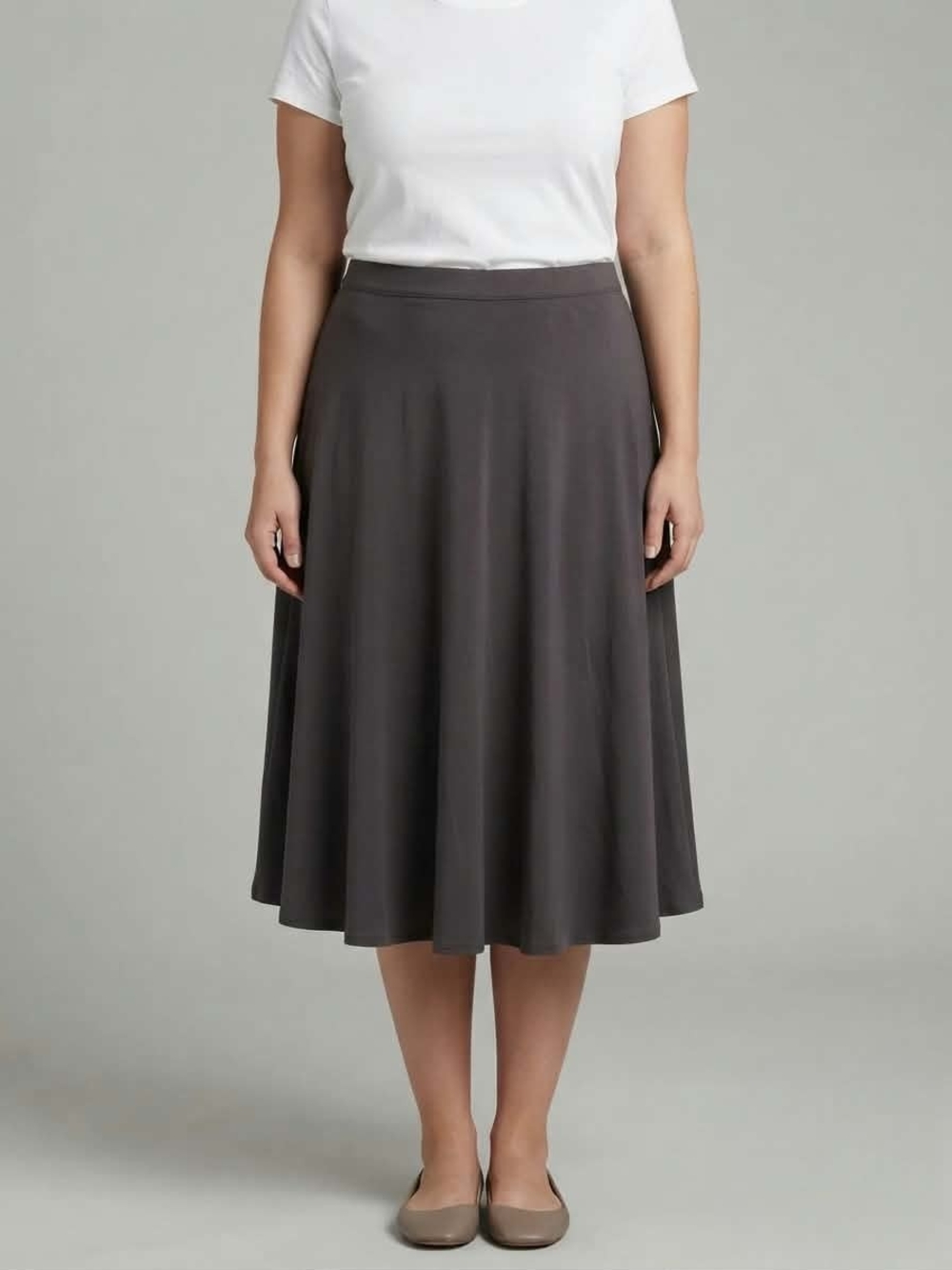 Allison Daley Dark Gray A-Line Midi Skirt Size 16